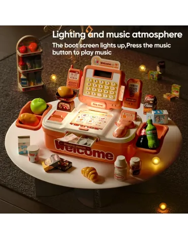42pcs Kids Cash Register Playset with Pretend Money, Grocery Items, Calculator, Scanner, Credit Card - Ideal for Supermarket Role-Play, Perfect Gift for Christmas, Easter, Birthday 42pcs Kids Cash Register Playset with Pretend Money, Grocery Items, Calculator, Scanner, Credit Card - Ideal for Supermarket Role-Play, Perfect Gift for Christmas, Easter, Birthday