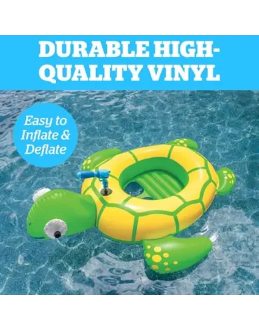Turtle Water Blaster Pool Float Inflatable RideOn with PoolFed Water Gun for Summer Pool Toy Fun Turtle Water Blaster Pool Float Inflatable RideOn with PoolFed Water Gun for Summer Pool Toy Fun