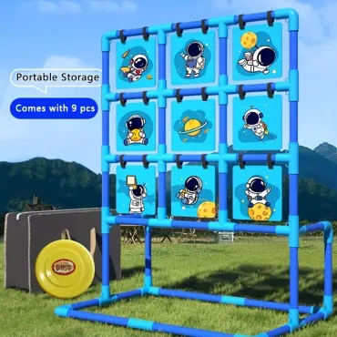 Throwing game props, including 9 throwing props plus storage bag, removable storage, easy to store in the trunk of the vehicle, suitable for outdoor grass