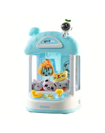 Kids Claw Machine Toy with Sound & Music, Battery-Powered Twisting Egg Crane Game, Pastel Pink & White Design, Plush Stuffed Animal Prizes, Interactive Party Favor for Boys & Girls Kids Claw Machine Toy with Sound & Music, Battery-Powered Twisting Egg Crane Game, Pastel Pink & White Design, Plush Stuffed Animal Prizes, Interactive Party Favor for Boys & Girls