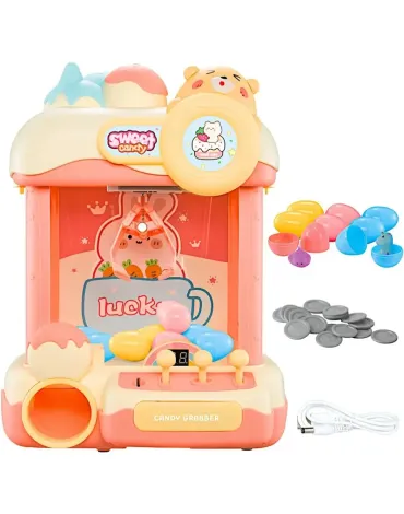 Classic Claw Machine Arcade Grabber, Plushies Gift 24 tokens & 10 mini plushies included, Candy Prize Figures Capsules Dispenser, Adjustable Game Music Token Slot Play, Battery USB Power Treats Crane, Kids Boys Girls Vending Toy Classic Claw Machine Arcade Grabber, Plushies Gift 24 tokens & 10 mini plushies included, Candy Prize Figures Capsules Dispenser, Adjustable Game Music Token Slot Play, Battery USB Power Treats Crane, Kids Boys Girls Vending Toy