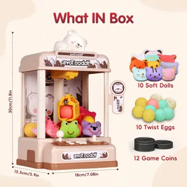 Youngsters' Mini Bear Claw Machine - Battery-Powered, Non-Rechargeable AA Batteries Included, Perfect for Party Favors & Birthday Gifts